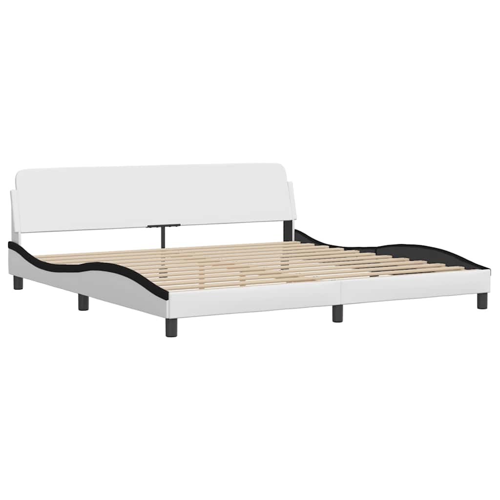 Giroletto senza Materasso Zadar Bianco e Nero 200x200 cm in Similpelle | homemem39