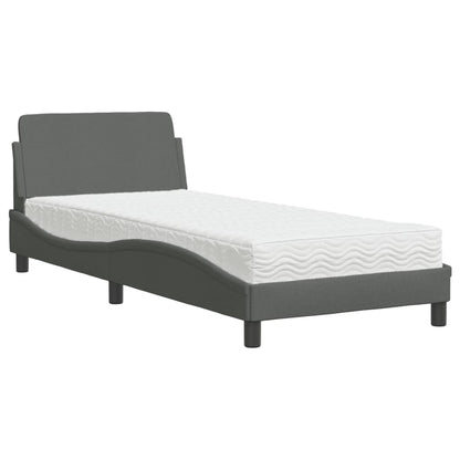 Letto con Materasso Dover Grigio Scuro 80x200 cm in Tessuto - homemem39