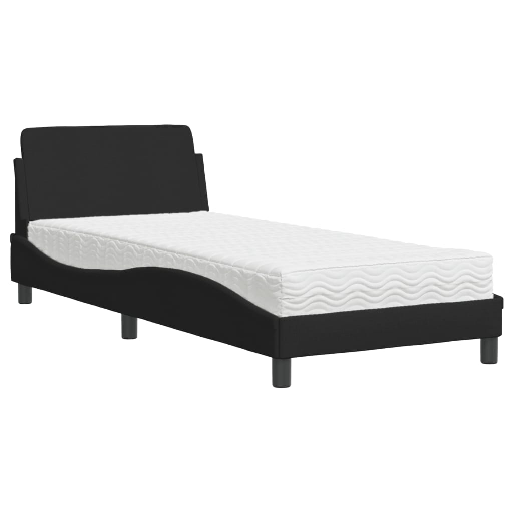 Letto con Materasso Dover Nero 80x200 cm in Tessuto - homemem39