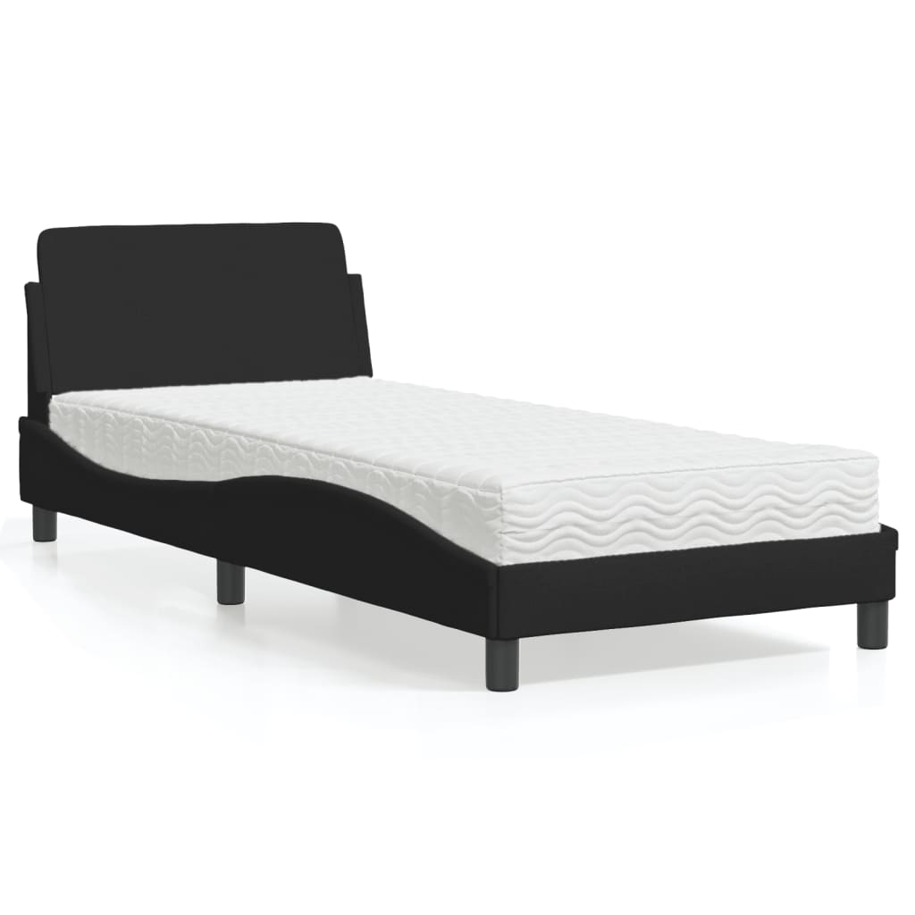 Letto con Materasso Dover Nero 80x200 cm in Tessuto - homemem39