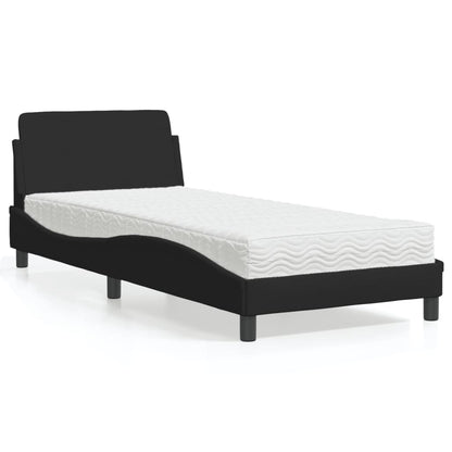 Letto con Materasso Dover Nero 80x200 cm in Tessuto - homemem39