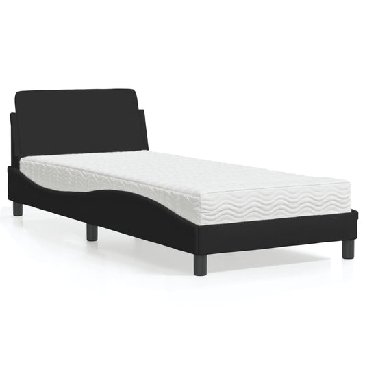 Letto con Materasso Dover Nero 80x200 cm in Tessuto - homemem39