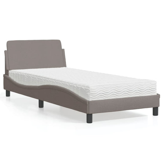 Letto con Materasso Dover Tortora 80x200 cm in Tessuto - homemem39