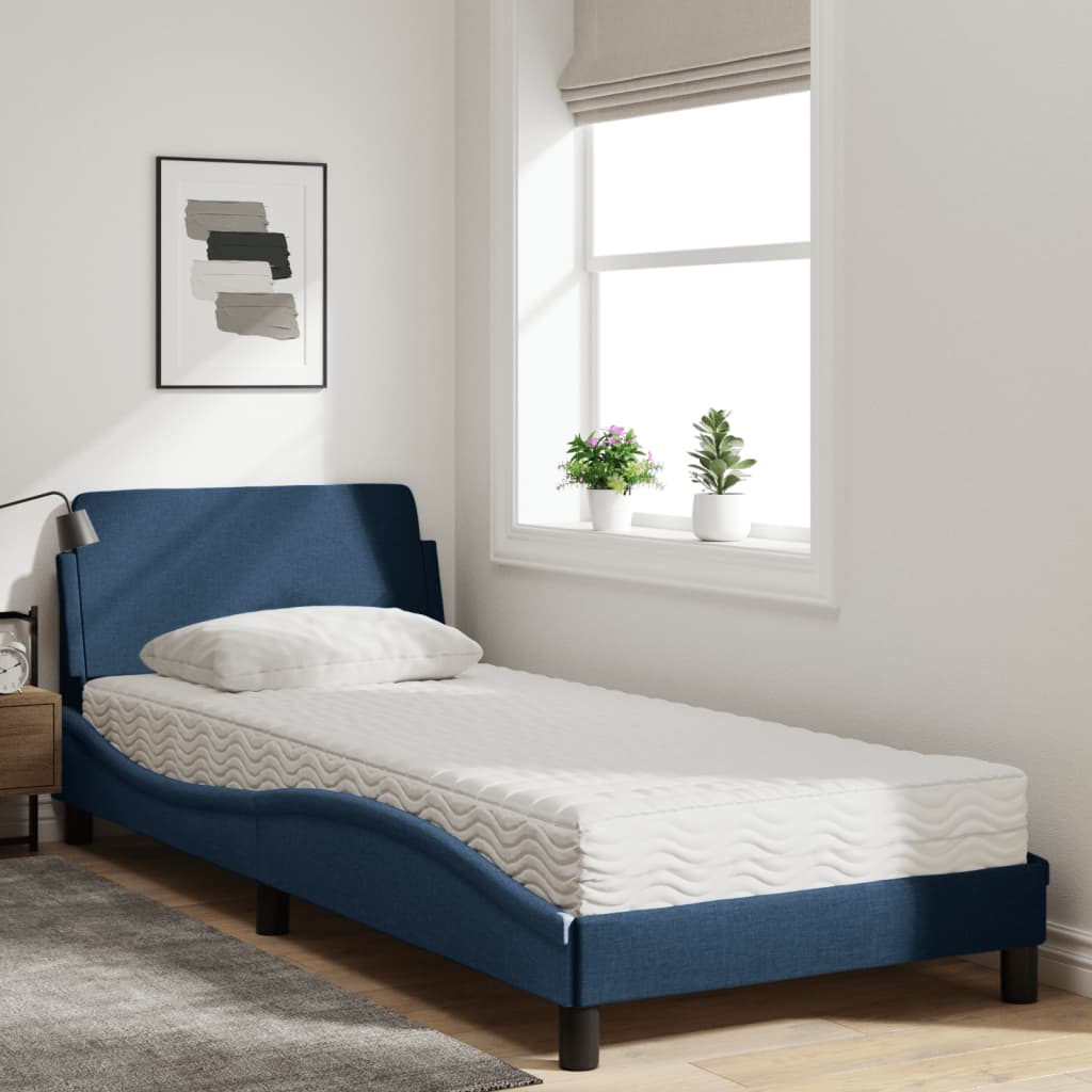 Letto con Materasso Dover Blu 80x200 cm in Tessuto - homemem39