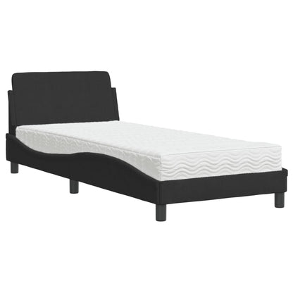 Letto con Materasso Dover Nero 80x200 cm in Velluto - homemem39