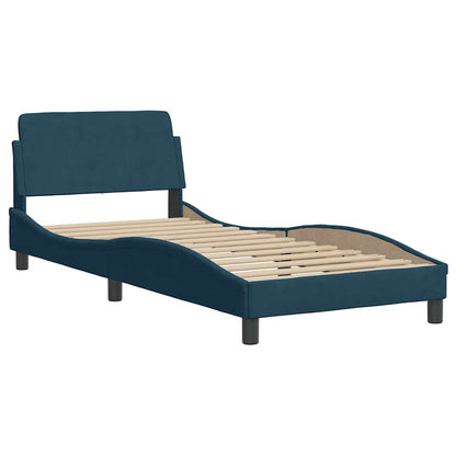 Letto con Materasso Dover Blu 80x200 cm in Velluto