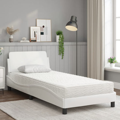 Letto con Materasso Dover Bianco 80x200 cm in Similpelle - homemem39