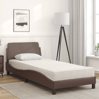 Letto con Materasso Dover Marrone 80x200 cm in Similpelle | homemem39