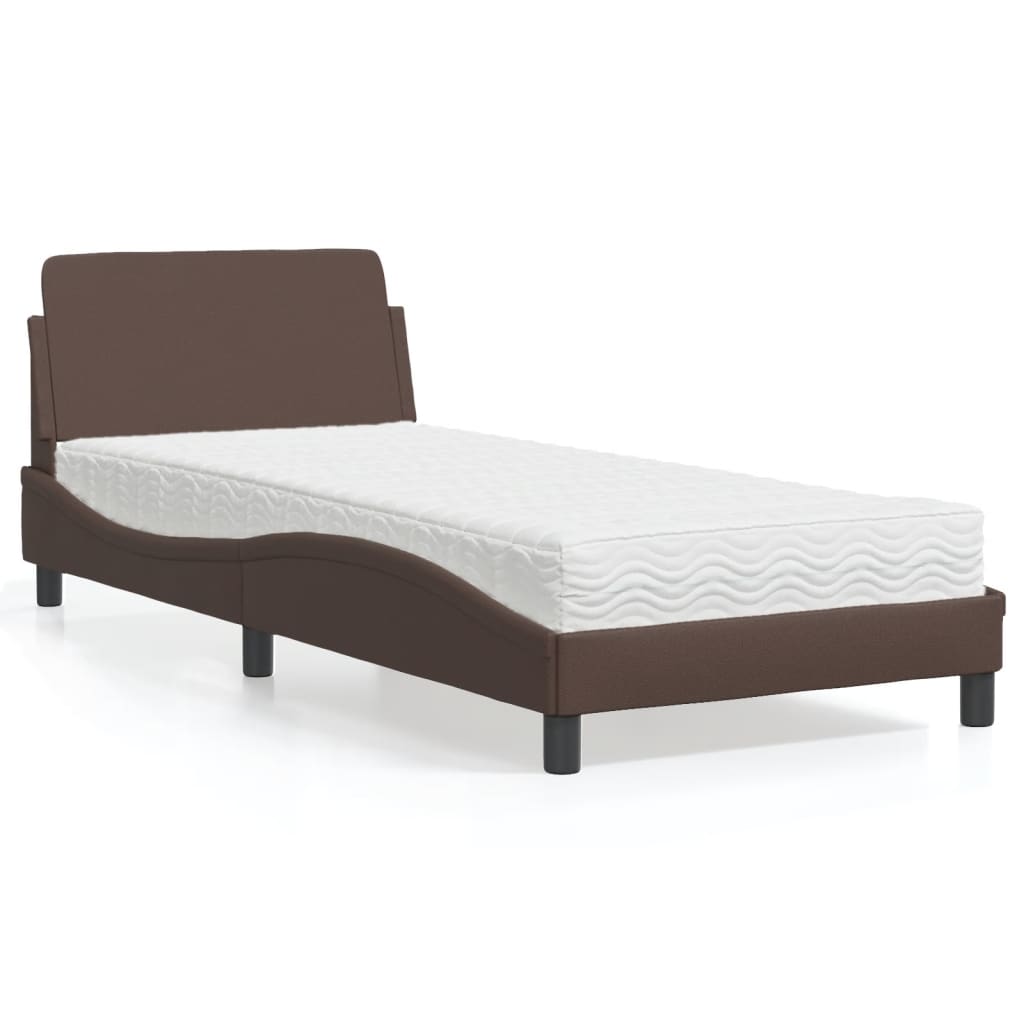 Letto con Materasso Dover Marrone 80x200 cm in Similpelle | homemem39