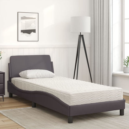 Letto con Materasso Dover Grgio 80x200 cm in Similpelle | homemem39