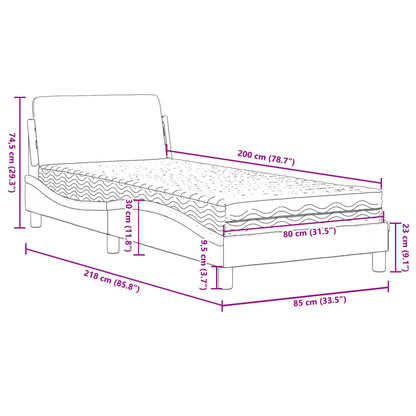 Letto con Materasso Dover Grgio 80x200 cm in Similpelle | homemem39