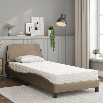 Letto con Materasso Dover Cappuccino 80x200 cm Similpelle - homemem39