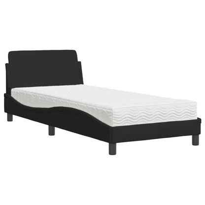 Letto con Materasso Dover Nero 90x190 cm in Tessuto - homemem39