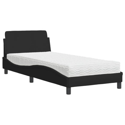 Letto con Materasso Dover Nero 90x200 cm in Tessuto - homemem39