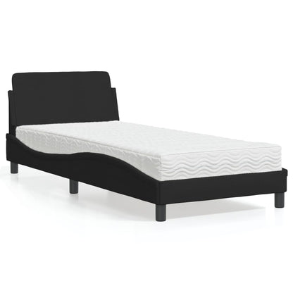 Letto con Materasso Dover Nero 90x200 cm in Tessuto - homemem39