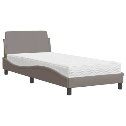 Letto con Materasso Dover Tortora 90x200 cm in Tessuto | homemem39