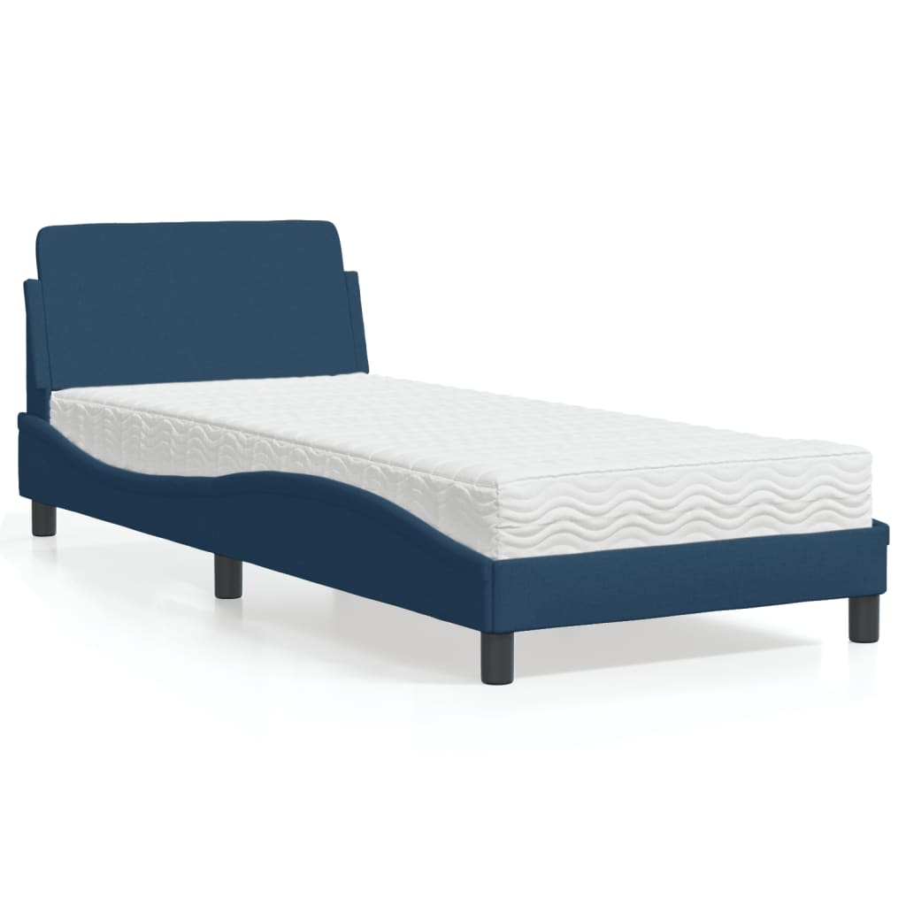 Letto con Materasso Dover Blu 90x200 cm in Tessuto | homemem39