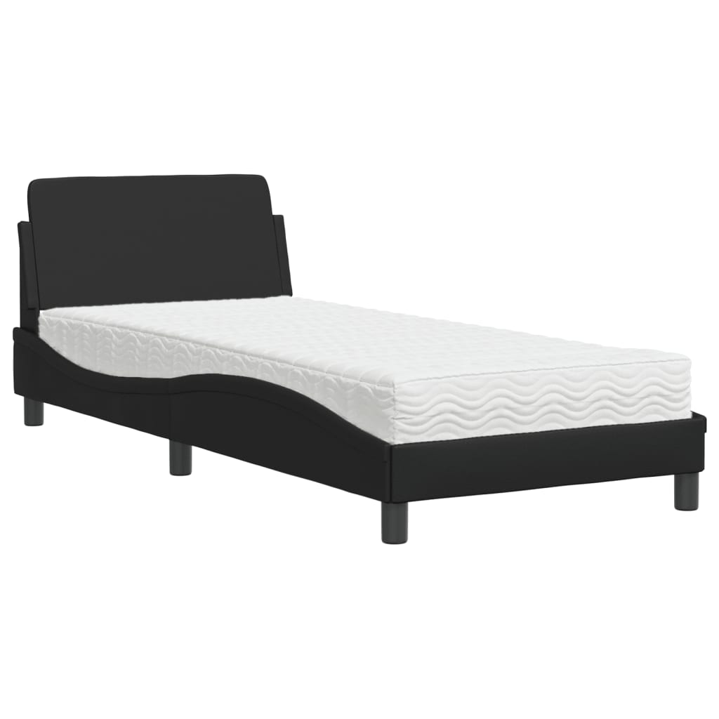 Letto con Materasso Dover Nero 90x200 cm in Similpelle - homemem39