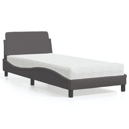 Letto con Materasso Dover Grgio 90x200 cm in Similpelle - homemem39