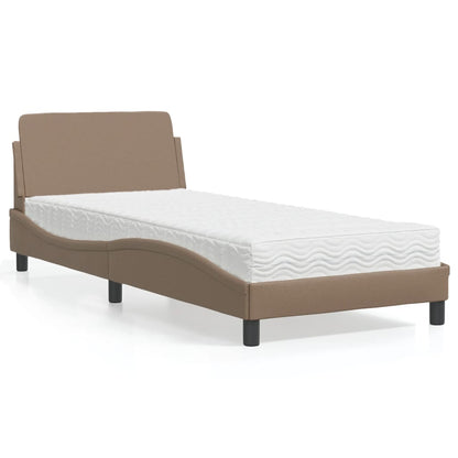 Letto con Materasso Dover Cappuccino 90x200 cm in Similpelle - homemem39