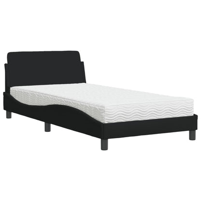 Letto con Materasso Dover Nero 100x200 cm in Tessuto - homemem39