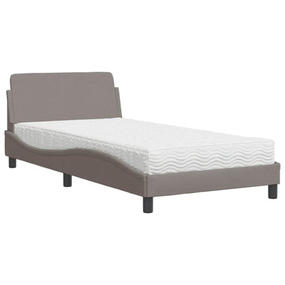 Letto con Materasso Dover Tortora 100x200 cm in Tessuto - homemem39
