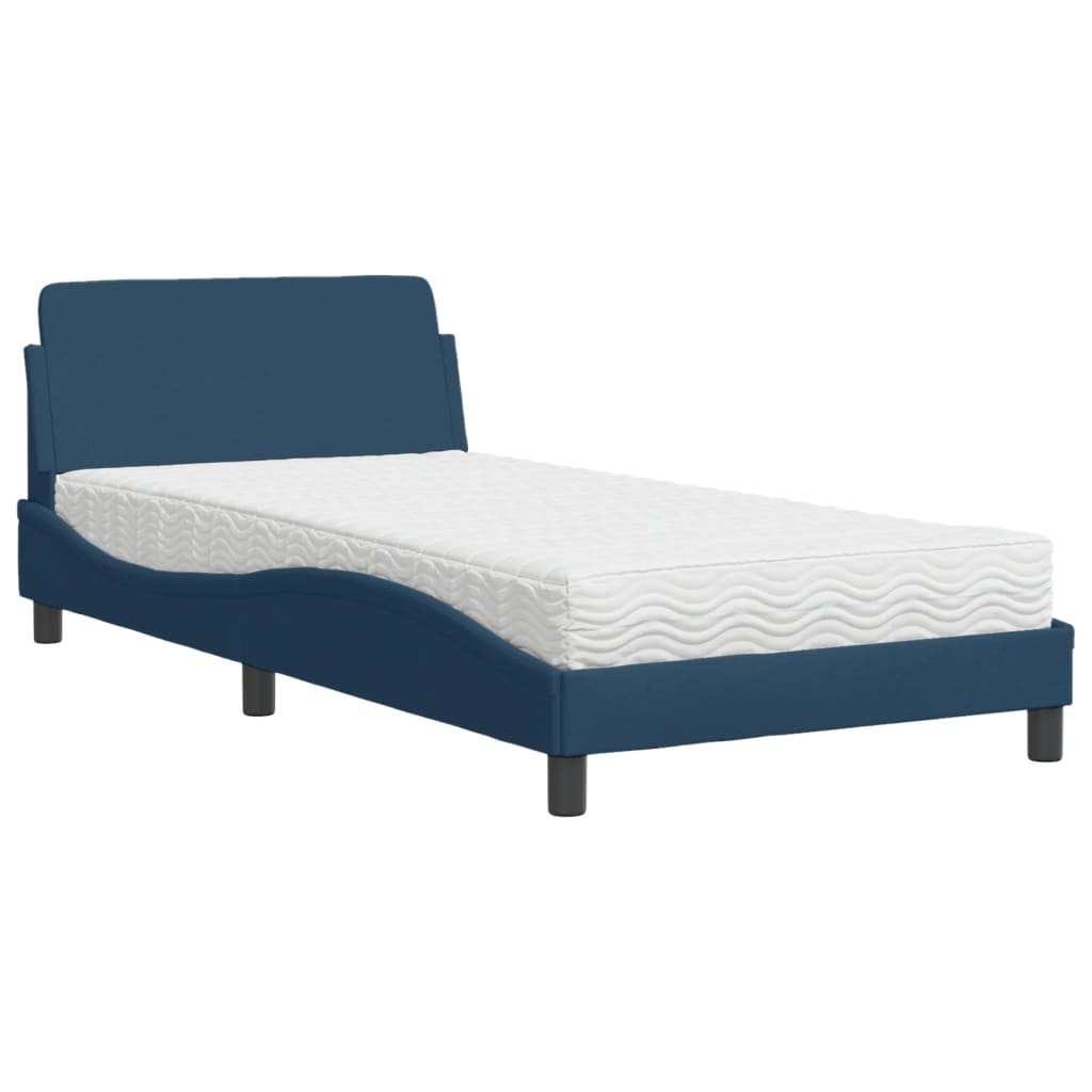 Letto con Materasso Dover Blu 100x200 cm in Tessuto | homemem39