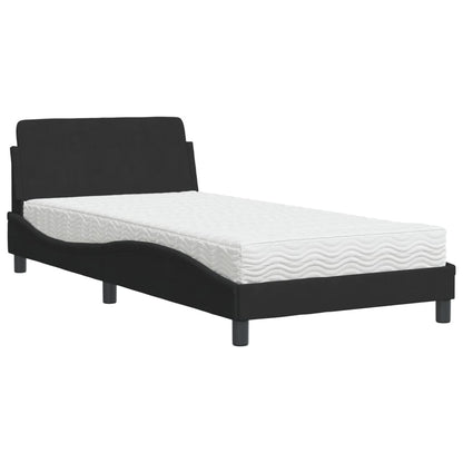 Letto con Materasso Dover Nero 100x200 cm in Velluto - homemem39