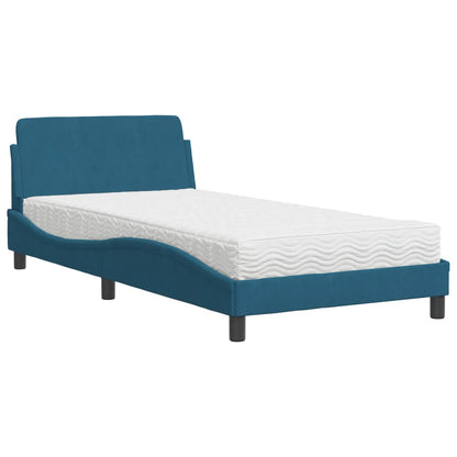 Letto con Materasso Dover Blu 100x200 cm in Velluto - homemem39