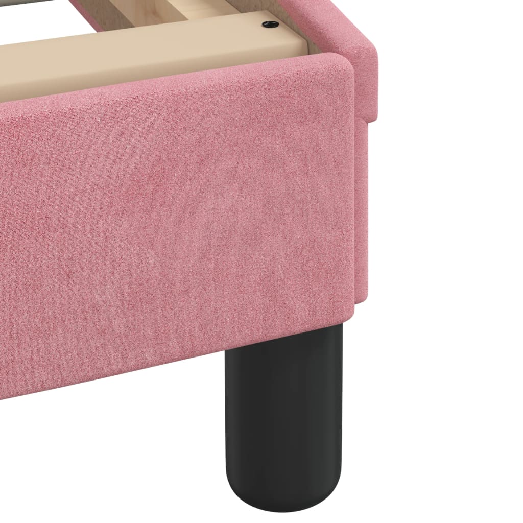 Letto con Materasso Dover Rosa 100x200 cm in Velluto | homemem39