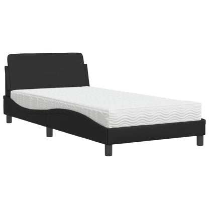 Letto con Materasso Dover Nero 100x200 cm in Similpelle - homemem39