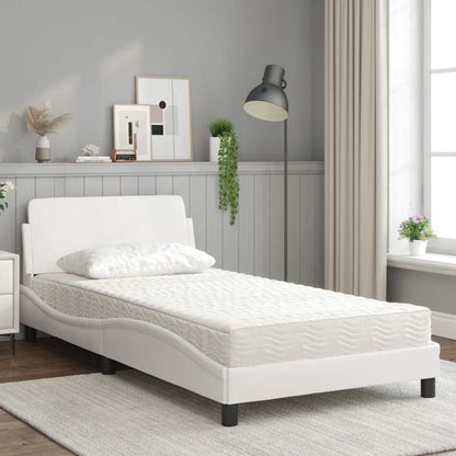Letto con Materasso Dover Bianco 100x200 cm in Similpelle - homemem39