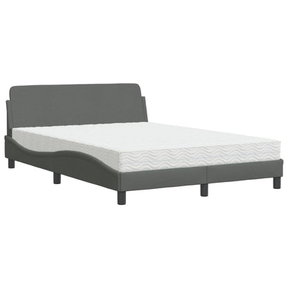 Letto con Materasso Dover Grigio Scuro 120x200 cm Tessuto
