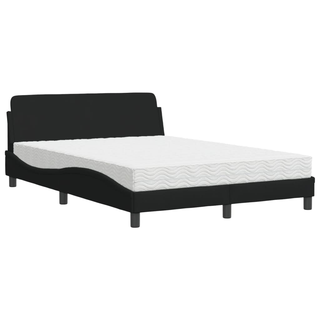 Letto con Materasso Dover Nero 120x200 cm in Tessuto