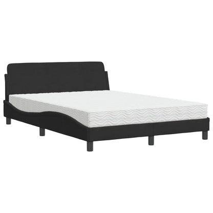 Letto con Materasso Dover Nero 120x200 cm in Velluto