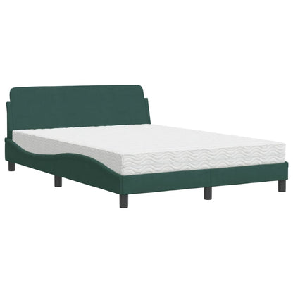 Letto con Materasso Dover Verde Scuro 120x200 cm in Velluto