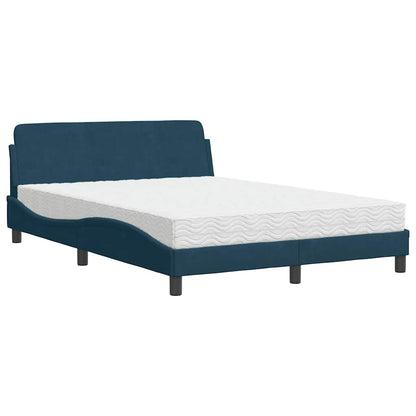 Letto con Materasso Dover Blu 120x200 cm in Velluto