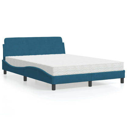 Letto con Materasso Dover Blu 120x200 cm in Velluto