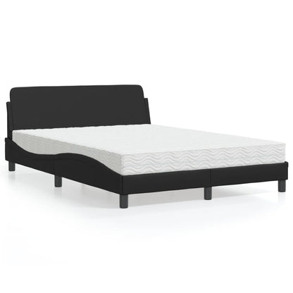 Letto con Materasso Dover Nero 120x200 cm in Similpelle