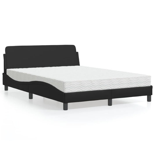 Letto con Materasso Dover Nero 120x200 cm in Similpelle