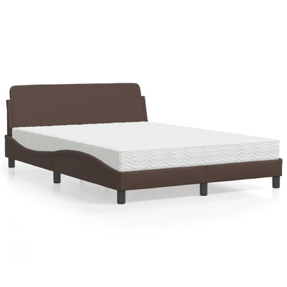 Letto con Materasso Dover Marrone 120x200cm in Similpelle