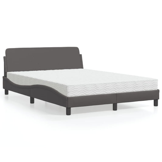 Letto con Materasso Dover Grigio 120x200 cm in Similpelle