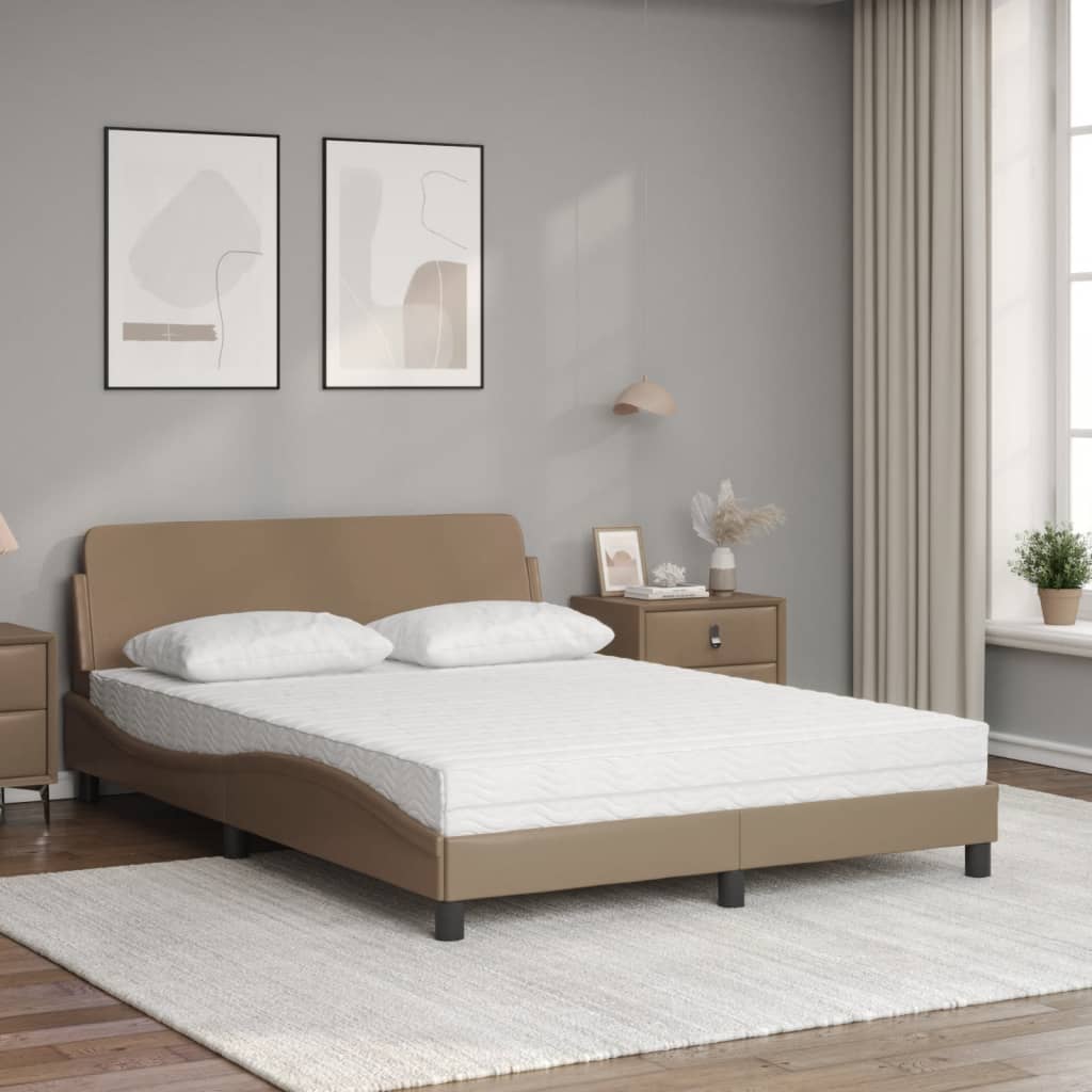 Letto con Materasso Dover Cappuccino 120x200cm Similpelle