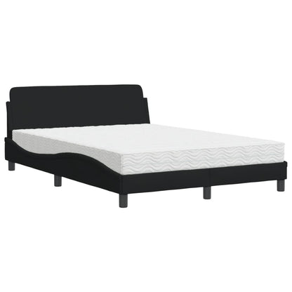 Letto con Materasso Dover Nero 140x190 cm in Tessuto - homemem39