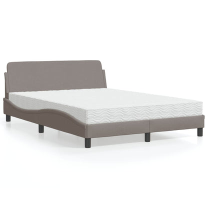 Letto con Materasso Dover Tortora 140x190 cm in Tessuto - homemem39