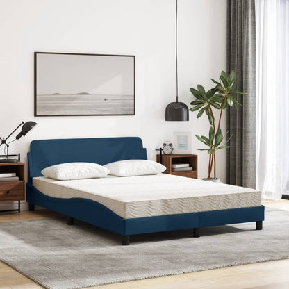 Letto con Materasso Dover Blu 140x190 cm in Tessuto - homemem39