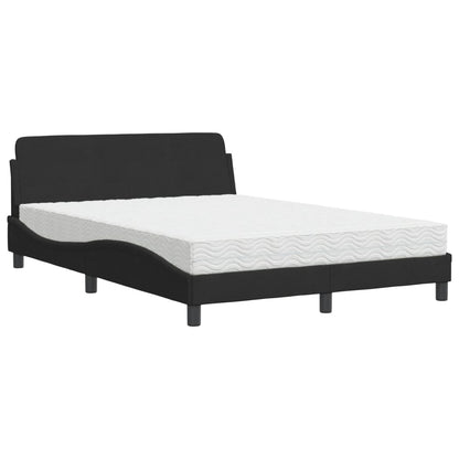 Letto con Materasso Dover Nero 140x190 cm in Velluto - homemem39