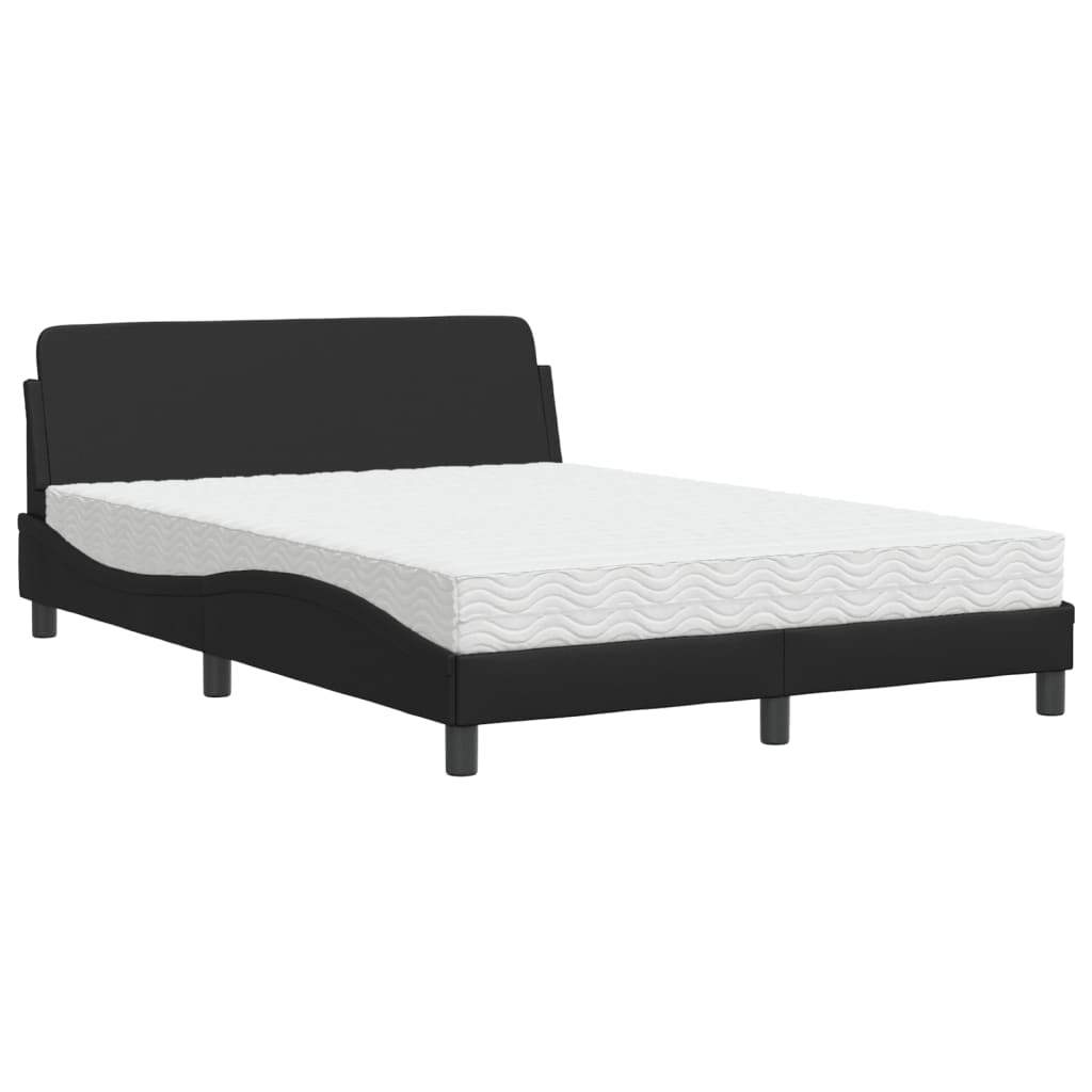 Letto con Materasso Dover Nero 140x190 cm in Similpelle | homemem39