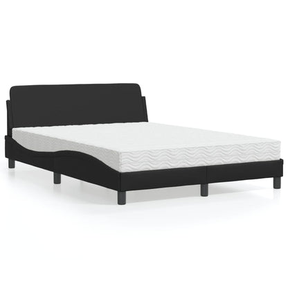 Letto con Materasso Dover Nero 140x190 cm in Similpelle | homemem39