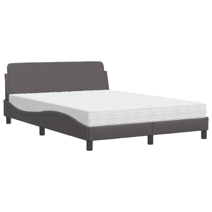 Letto con Materasso Dover Grigio 140x190 cm in Similpelle - homemem39